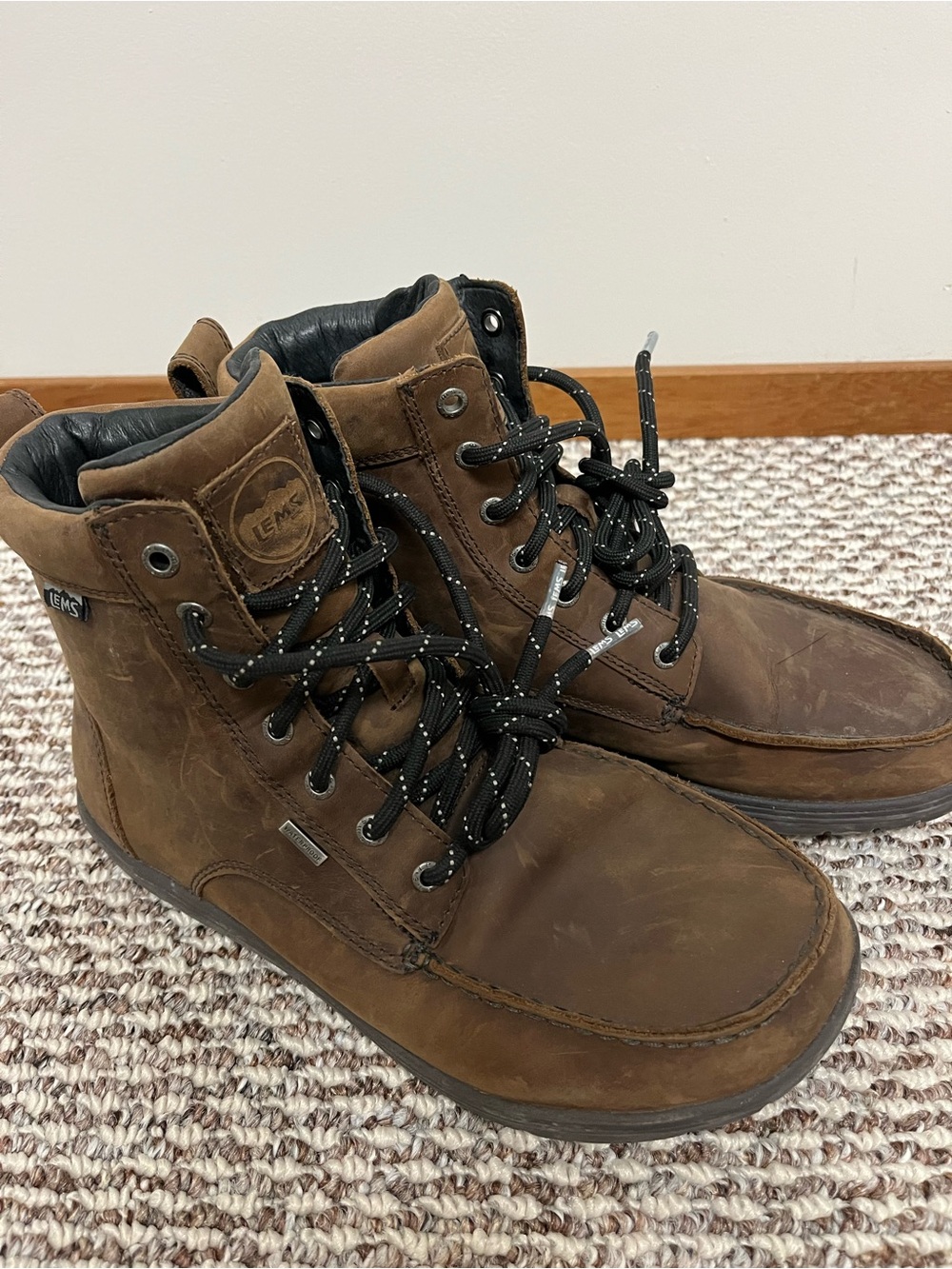 LEMS Men’s Boulder Barefoot Waterproof Boots size 11